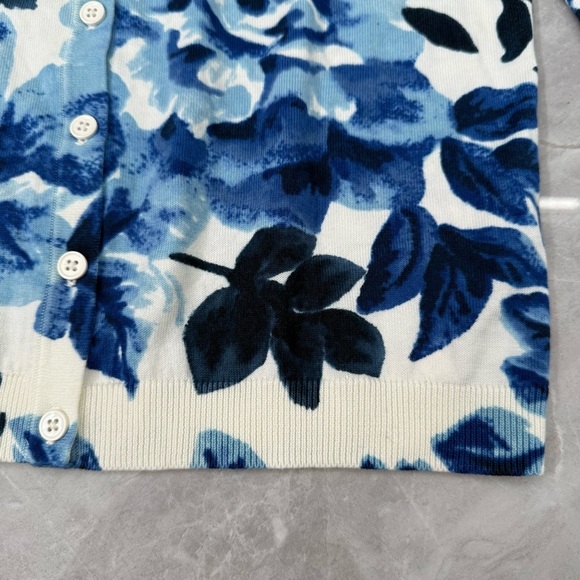 Women’s Talbots Charming Button Down Cardigan Watercolor Blossom Flowers Small - Picture 5 of 16